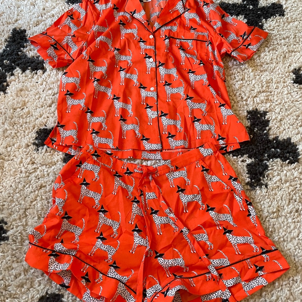 Funky Witch Cat Print Pajamas - Picture 4 of 8